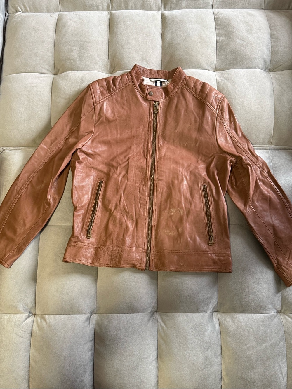 Cole Haan Leather Biker Jacket sz L